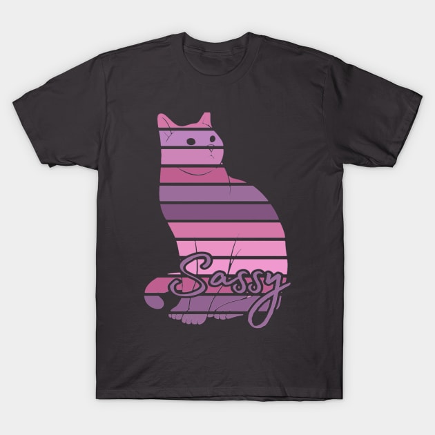 Purple Cat Art T-Shirt by AlondraHanley